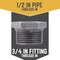 B & K STZ Industries 3/4 in. MIP each X 1/2 in. D FIP Black Malleable Iron Hex Bushing 310UPB-3412 - alternate 2